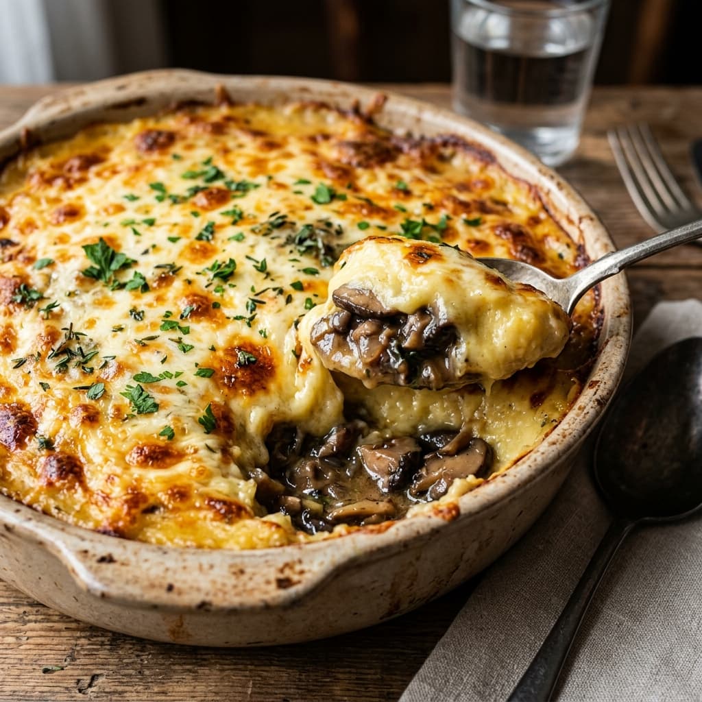 Escondidinho Vegetariano de Cogumelos
