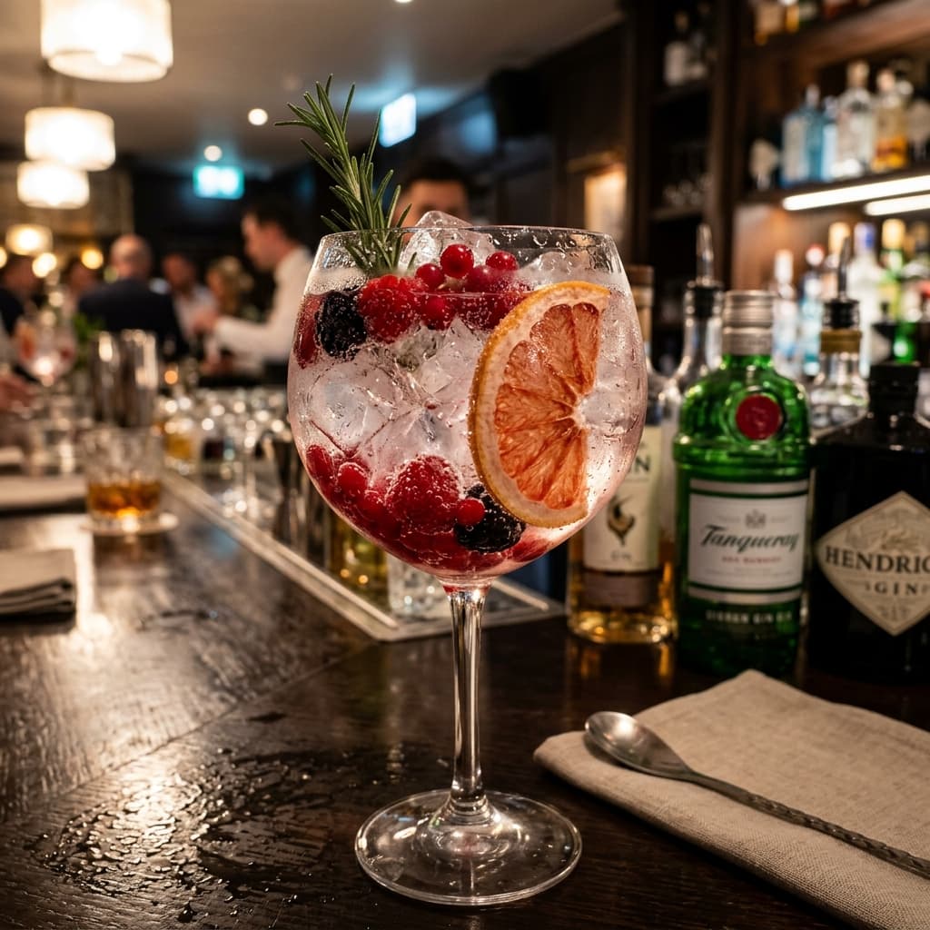 Gin Tônica com Frutas Vermelhas