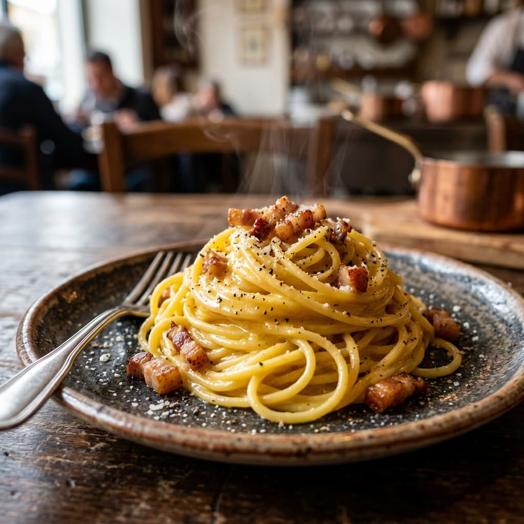 Espaguete à Carbonara Autêntico (Sem Creme de Leite!)